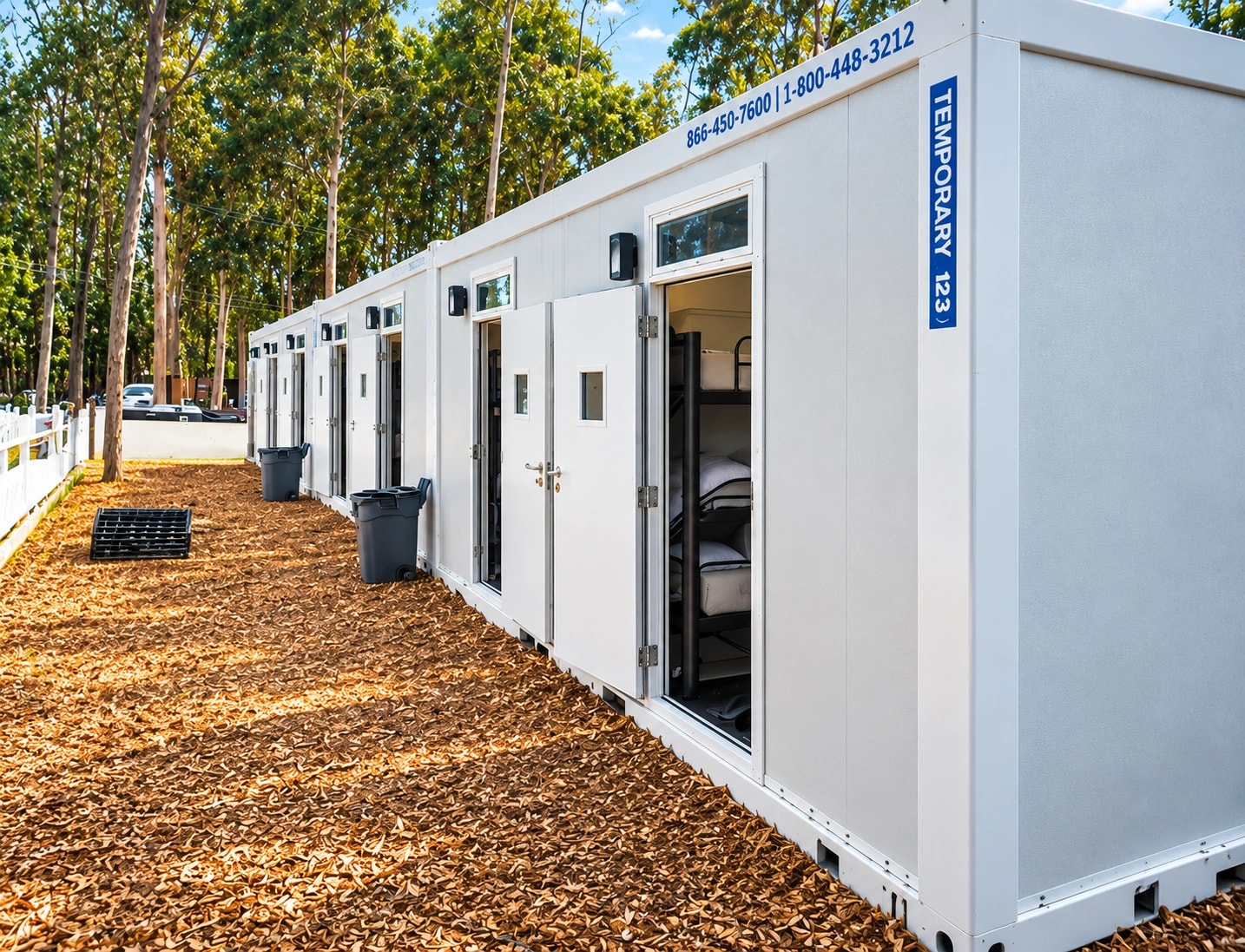 20ft accommodation unit exterior side view.