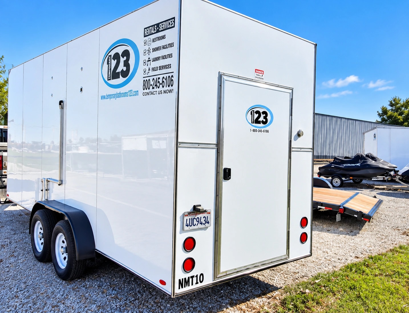 Portable refrigeration trailer exterior.