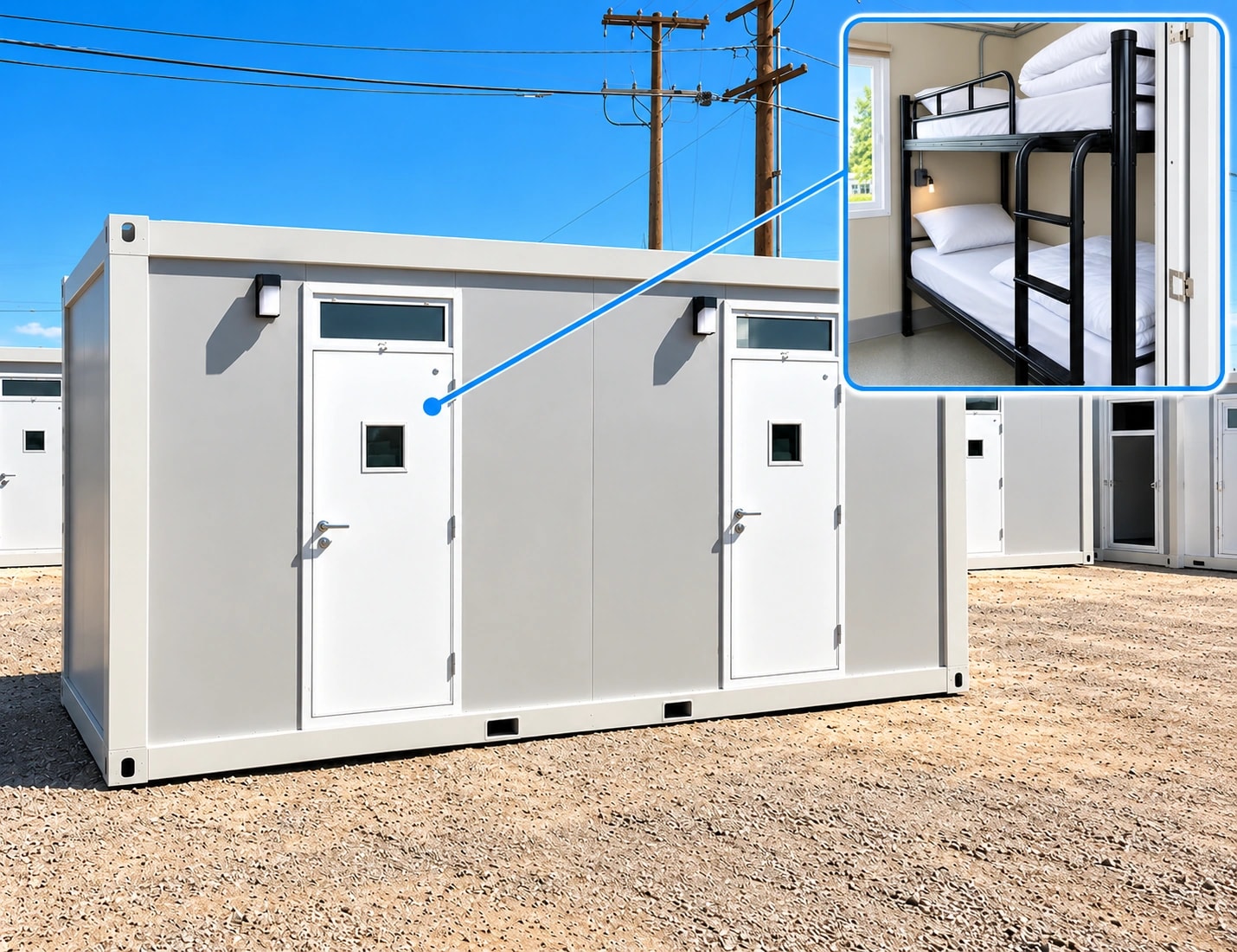 Sleeper trailer 2 stall exterior with bunk room.